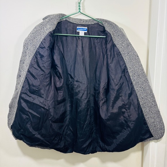 VTG Pendleton Classic Women's Gray Black White Tweed Wool Blazer Size 8 - Picture 6 of 7